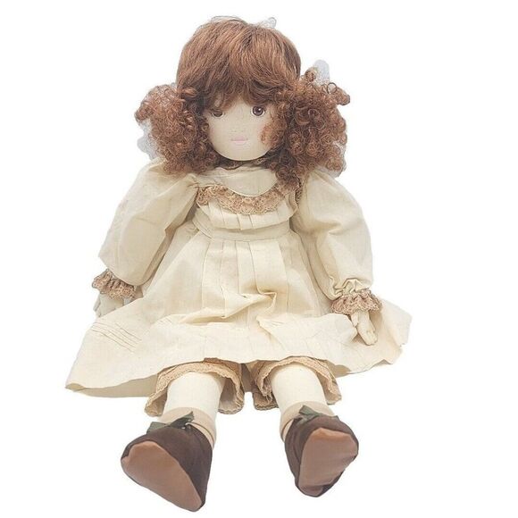 Vintage Dolls by Pauline Bjonness Jacobsen Cloth Rag Red Hair Girl Doll 21” - Picture 1 of 5